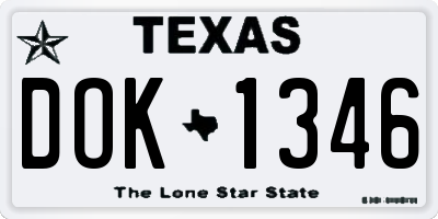 TX license plate DOK1346