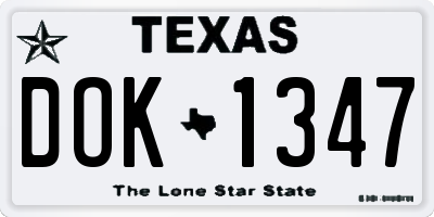 TX license plate DOK1347