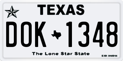 TX license plate DOK1348