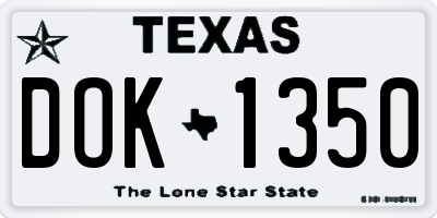 TX license plate DOK1350