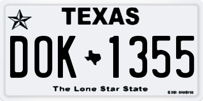 TX license plate DOK1355