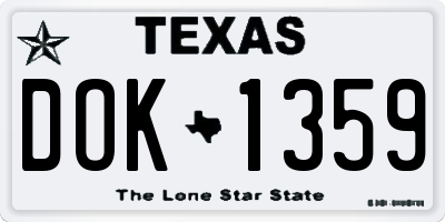 TX license plate DOK1359