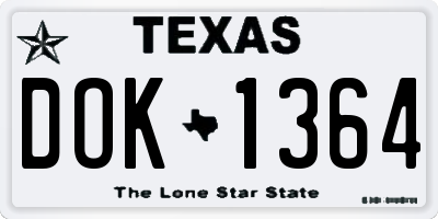 TX license plate DOK1364