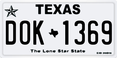 TX license plate DOK1369