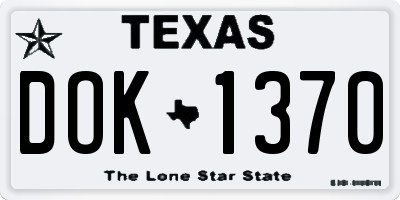 TX license plate DOK1370