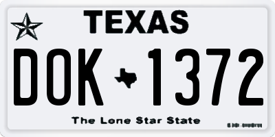 TX license plate DOK1372