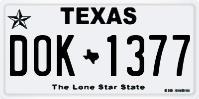 TX license plate DOK1377
