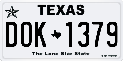 TX license plate DOK1379