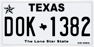 TX license plate DOK1382
