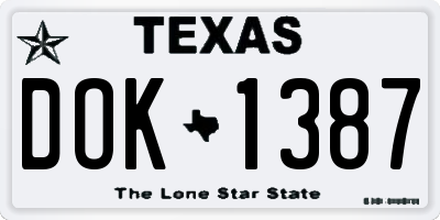 TX license plate DOK1387