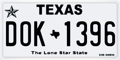 TX license plate DOK1396