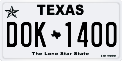 TX license plate DOK1400