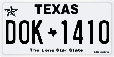 TX license plate DOK1410
