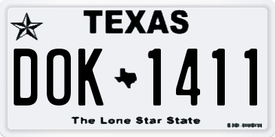 TX license plate DOK1411