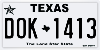 TX license plate DOK1413