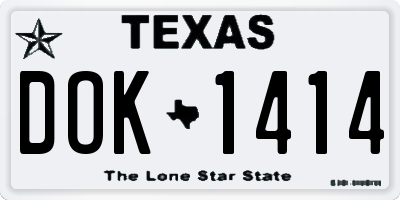 TX license plate DOK1414