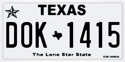 TX license plate DOK1415