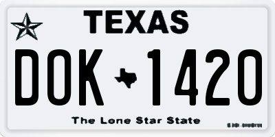 TX license plate DOK1420