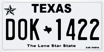 TX license plate DOK1422