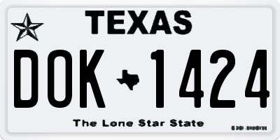 TX license plate DOK1424