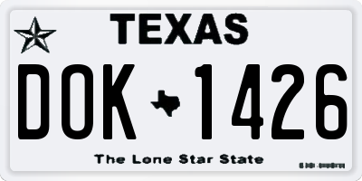 TX license plate DOK1426