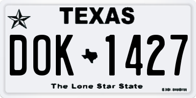 TX license plate DOK1427
