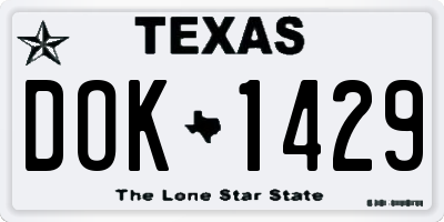 TX license plate DOK1429