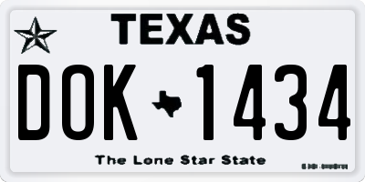 TX license plate DOK1434