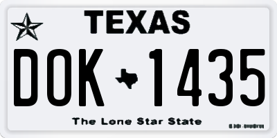 TX license plate DOK1435