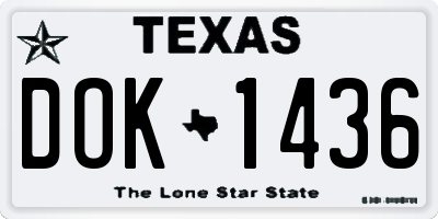 TX license plate DOK1436