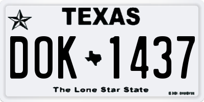 TX license plate DOK1437