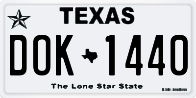 TX license plate DOK1440