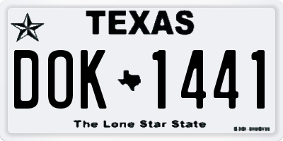 TX license plate DOK1441