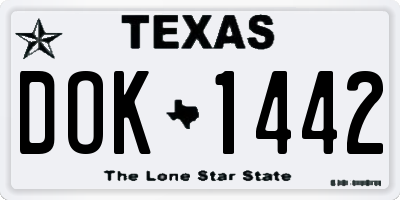 TX license plate DOK1442