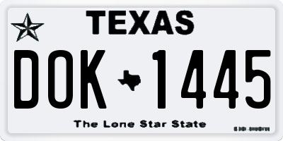 TX license plate DOK1445