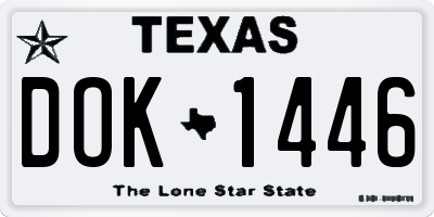 TX license plate DOK1446