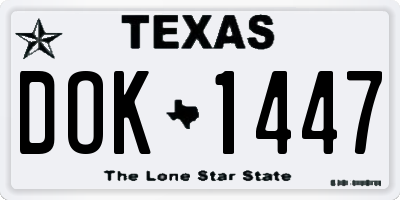 TX license plate DOK1447