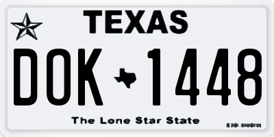 TX license plate DOK1448