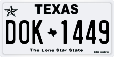 TX license plate DOK1449