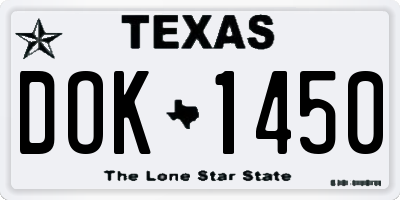 TX license plate DOK1450