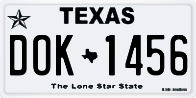 TX license plate DOK1456