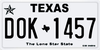 TX license plate DOK1457