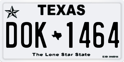 TX license plate DOK1464
