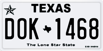TX license plate DOK1468