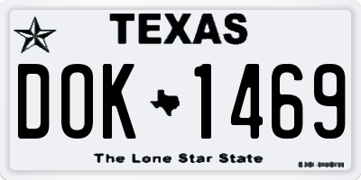 TX license plate DOK1469