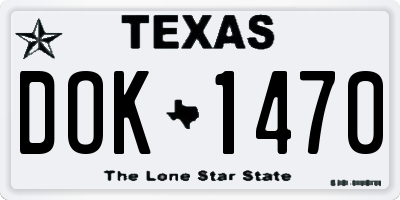TX license plate DOK1470