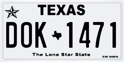 TX license plate DOK1471