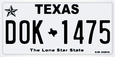 TX license plate DOK1475