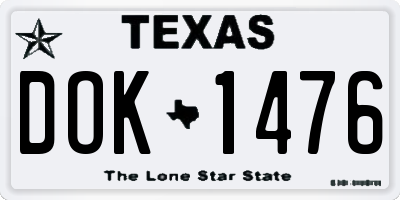 TX license plate DOK1476