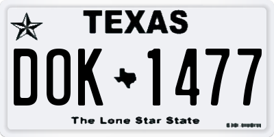 TX license plate DOK1477